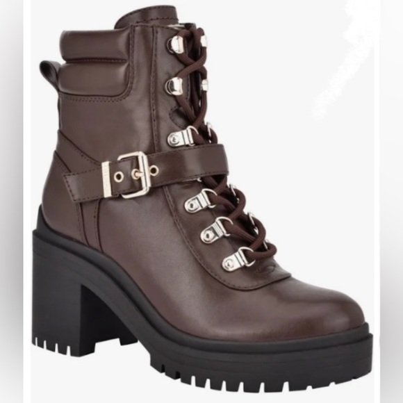 GUESS: WOMEN’S CANALY COMBAT BOOTS - Picture 1 of 12